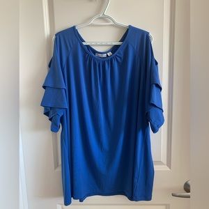 Susan Graver Ruffled Sleeve Blouse